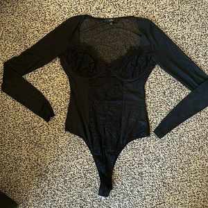Lulus Sheer Black Bodysuit